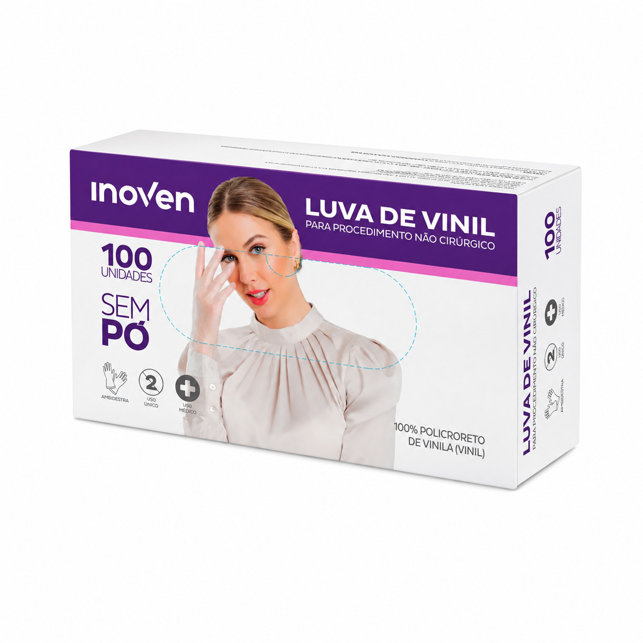 Luva Vinil C/ 100 - M